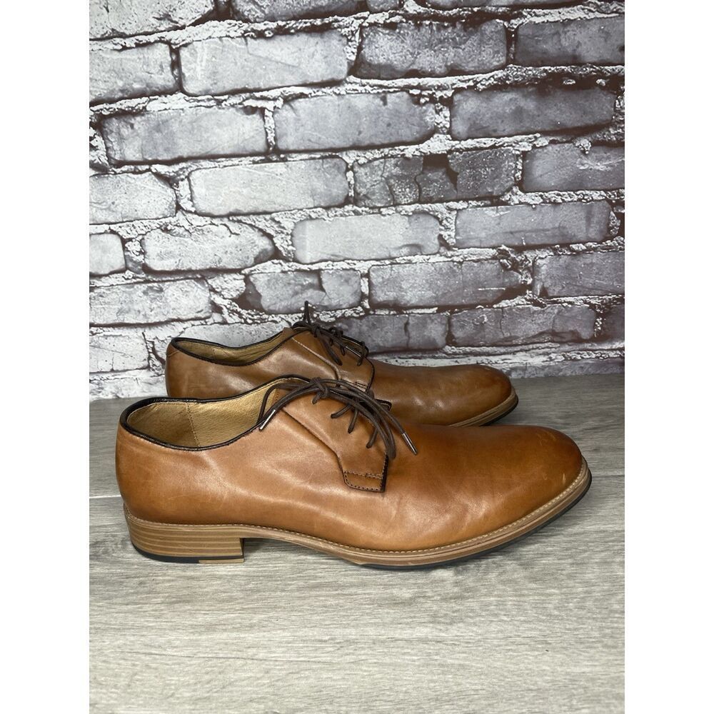 Bata Brown Leather Oxfords Derby Lace Up Rubber Sole Dress Shoes Men 47EU/14M US